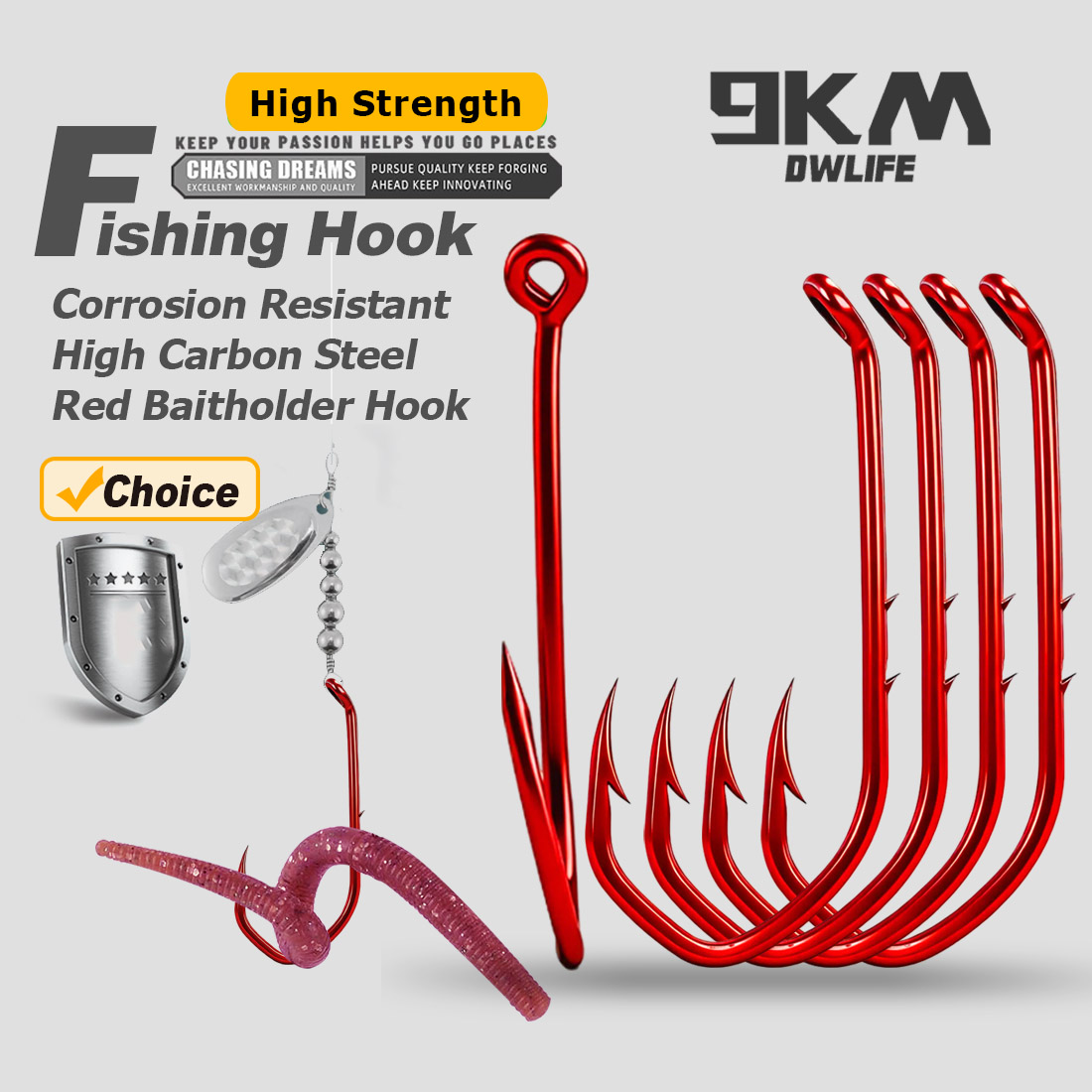 Fishing Hook Circle - 9KM Baitholder Hook 50-100pcs Red Fishing
