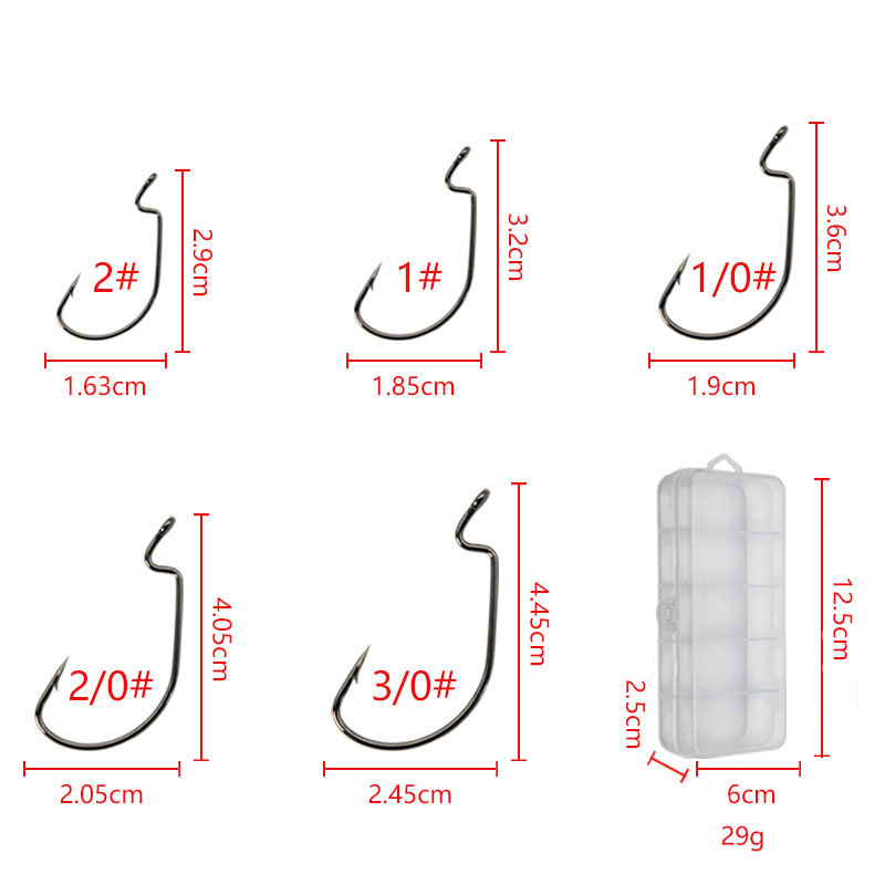 50pcs Wide Worm Hook Carbon St - Fishing Hook Barbless 评论和价格
