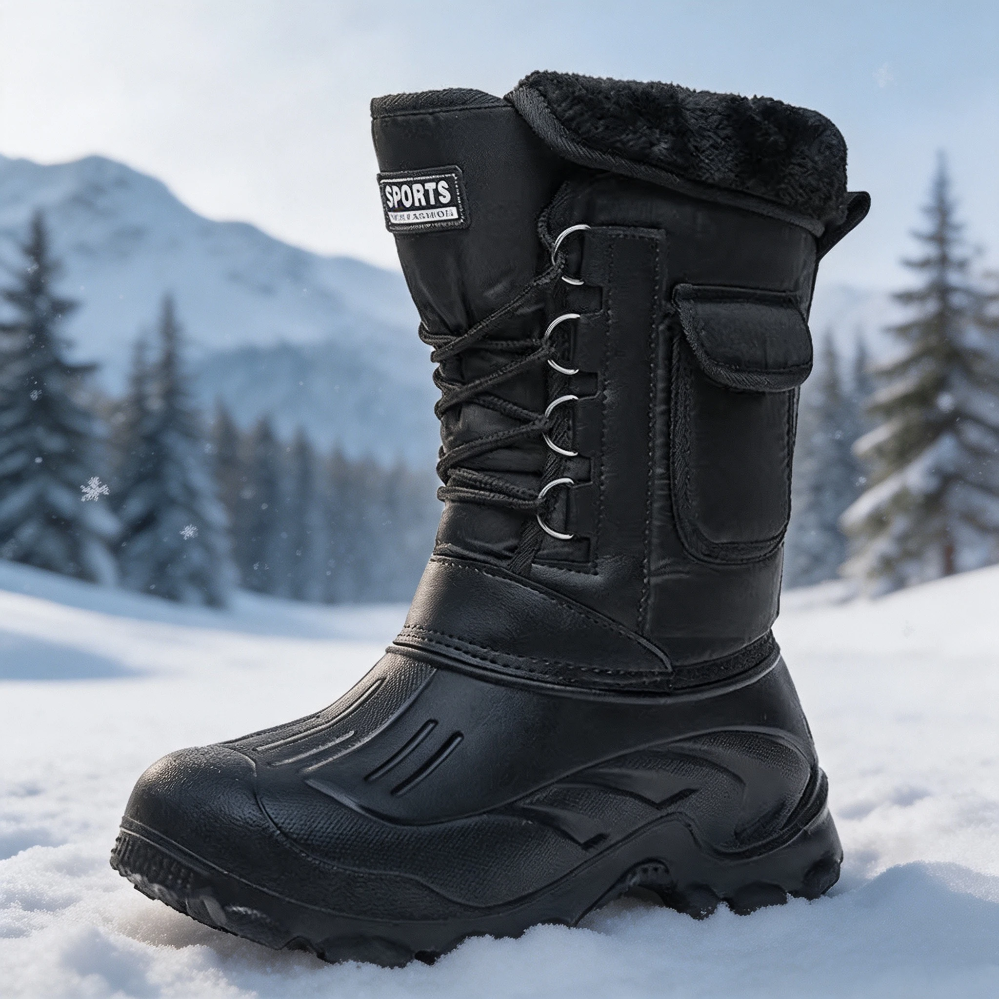 Men Winter Snow Boots Outdoor  - Fishing Hook 评论和价格