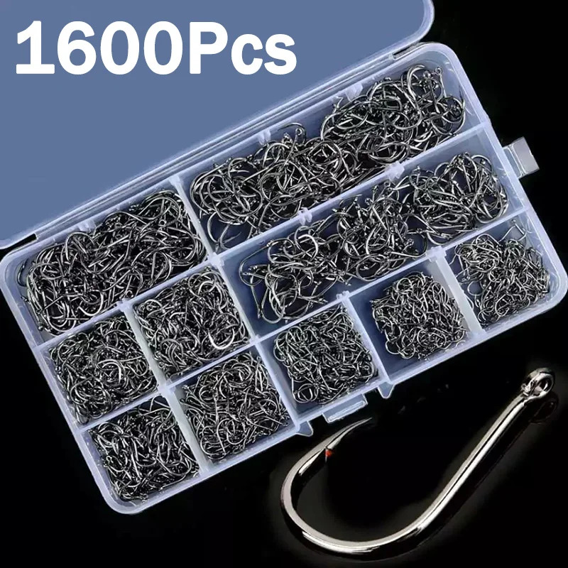 50-1600Pcs/BoxFishing Hooks Ca - Fishing Hook Assortment 评论和价格